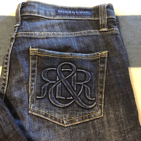 Rock & Republic Denim - Rock and Republic dark blue distressed jeans